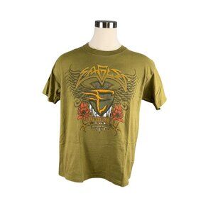 Vintage 90s Giant By Anvil Eagles Graphic Tee Olive Green XL Single Stitch 100%